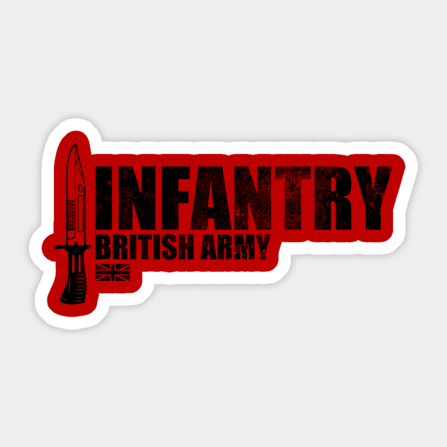 British Army Infantry (distressed) Sticker by Firemission45